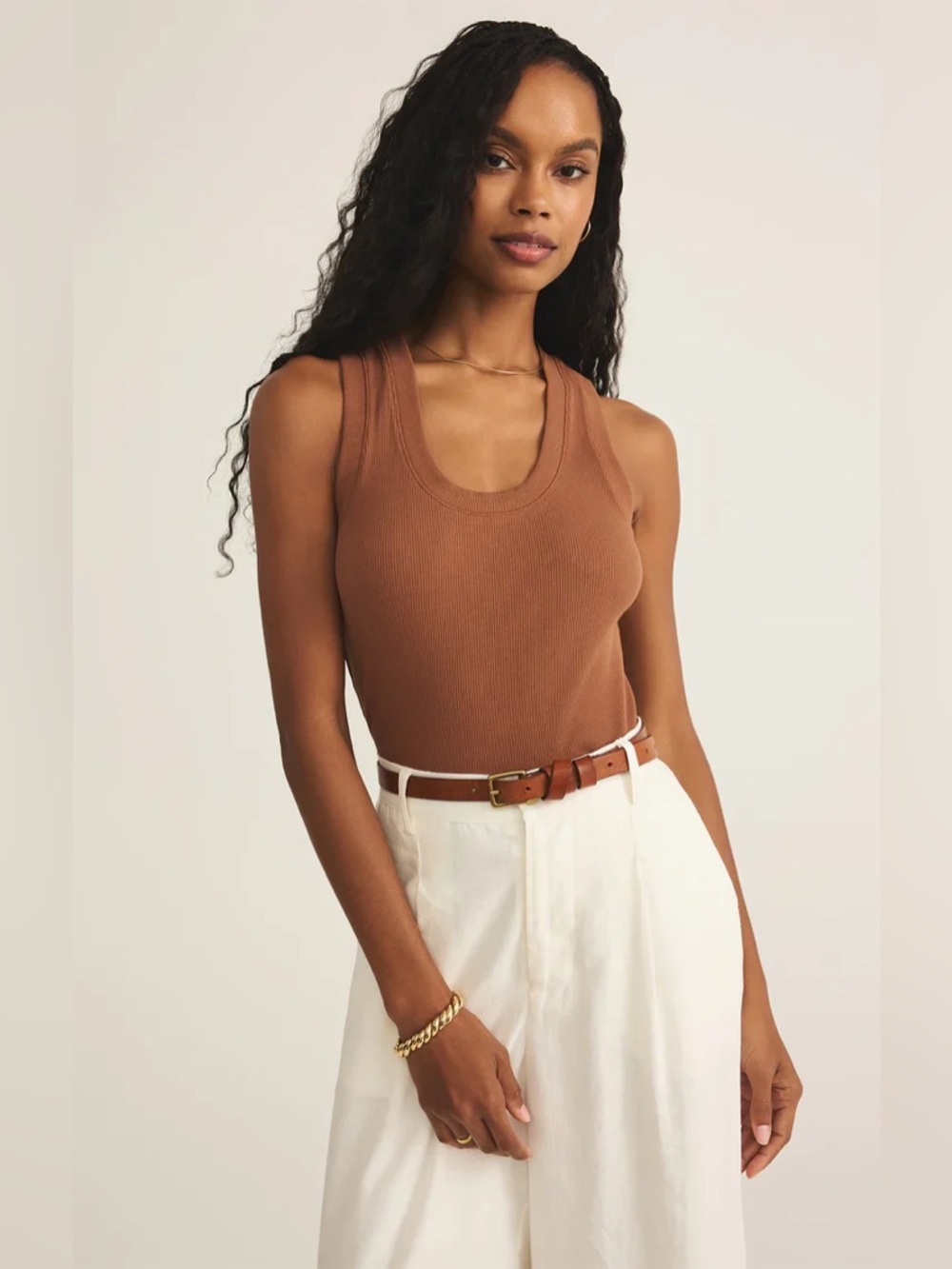 Z SUPPLY - SIRENA RIB TANK TOP IN TEAKWOOD